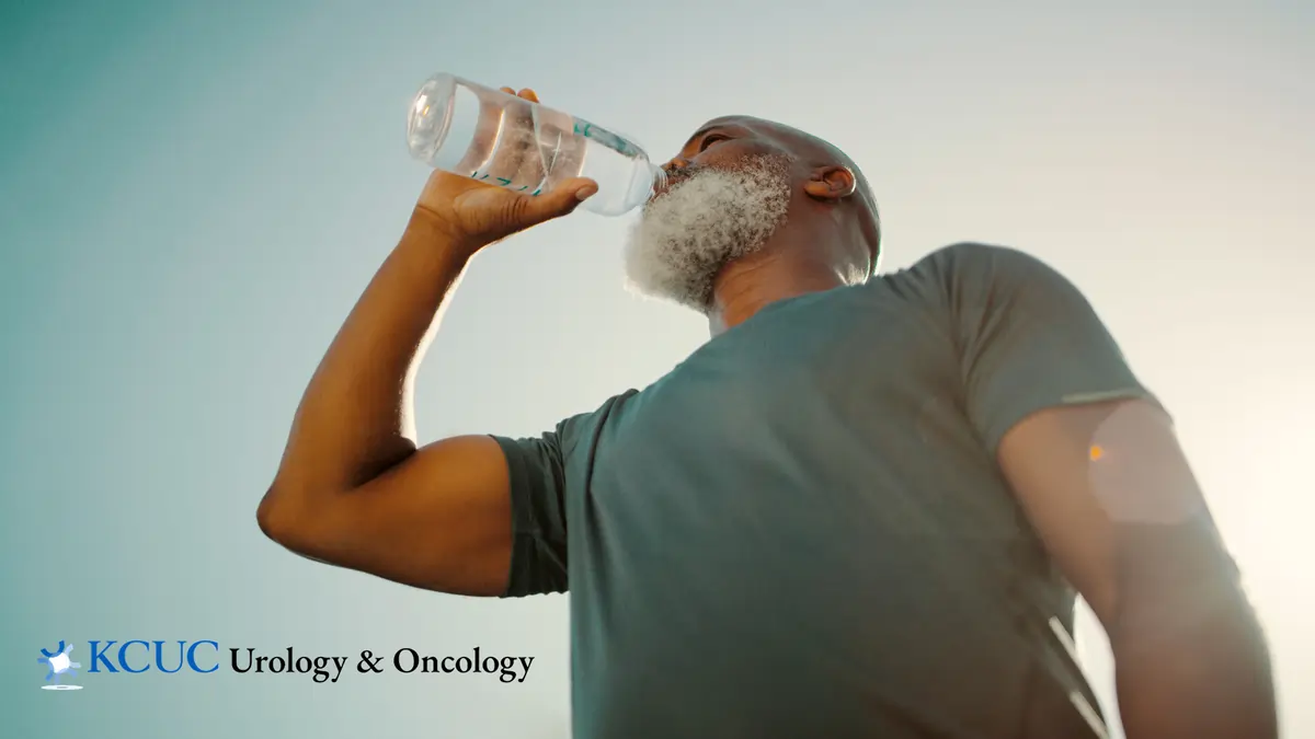KCUC - Man enjoying outdoor summer activities while staying hydrated.