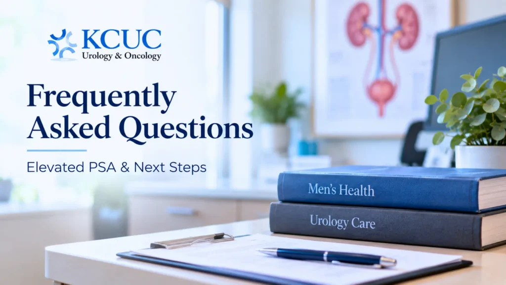 Frequently Asked Questions (FAQs) About Elevated PSA and Next Steps.